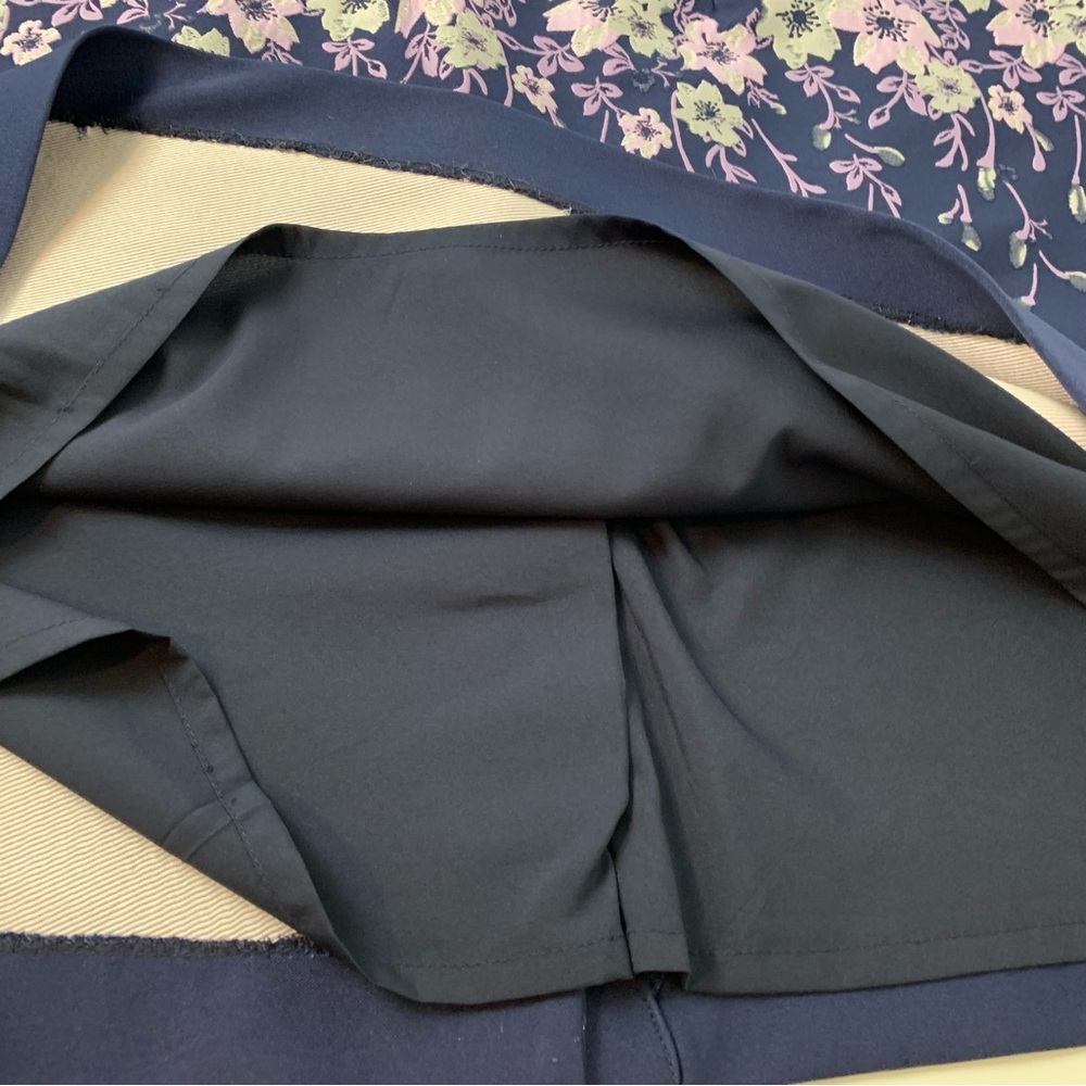 Talbots Navy Floral Sleeveless Shift Dress - Picture 8 of 10